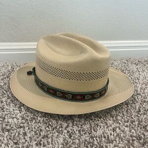 Stetson Straw Open Road Hat with Beaded Embellishment